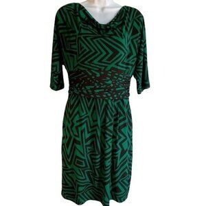 Just Taylor Black Green Dress with Pockets Size 8